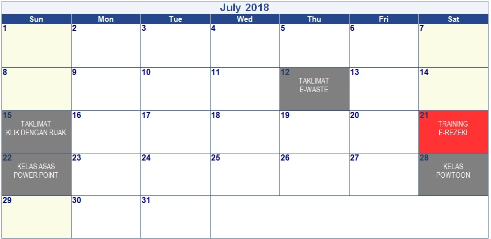 jadual-kelas-july-2018