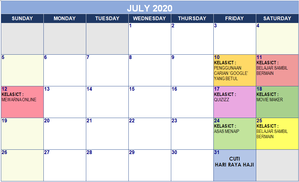 Kalendar 7 July-2 2020