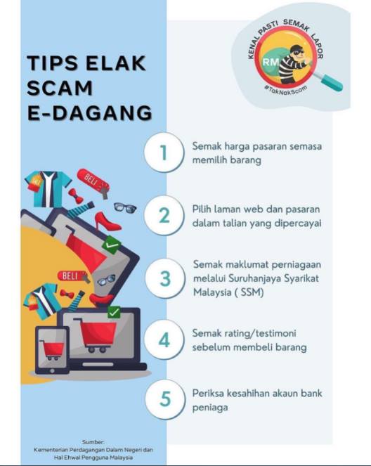 Tips Elak Scam E-Dagang